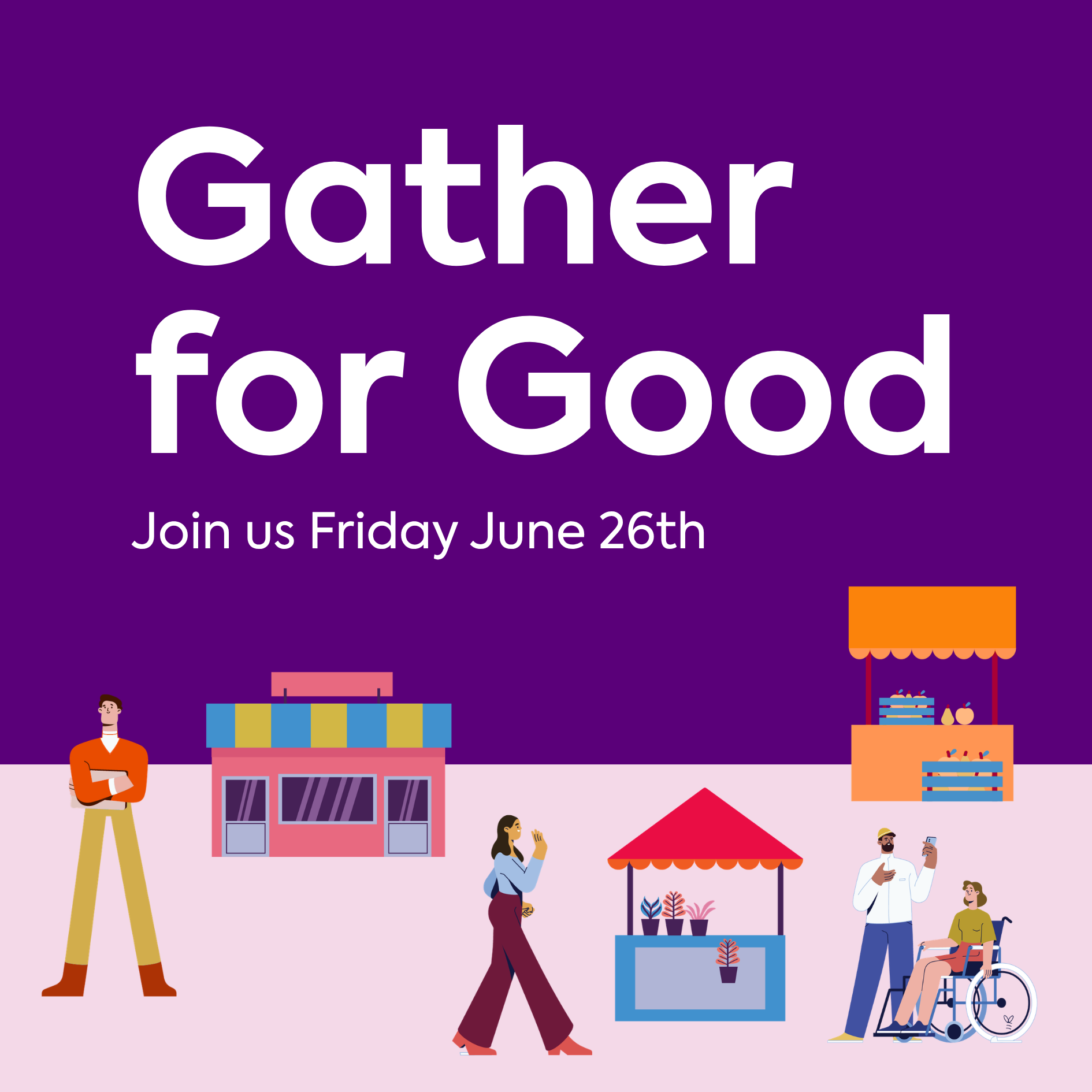 G4G26 Website Post Gather for Good Event Graphic